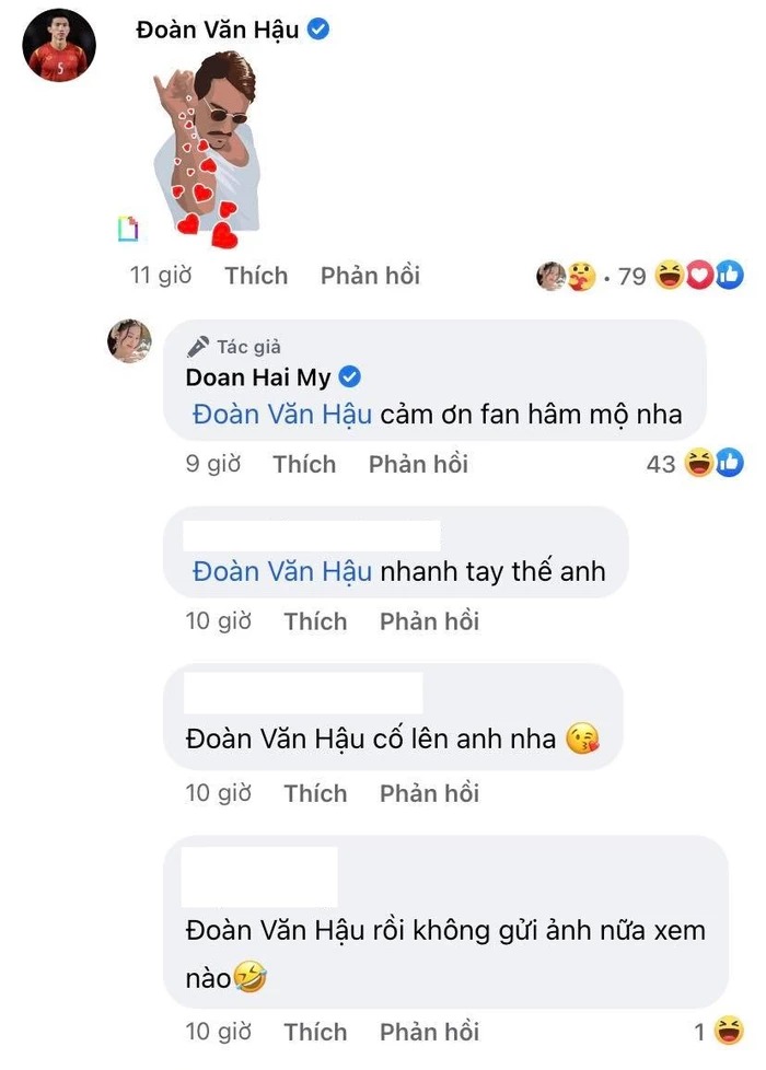 Cư dân mạng vô cùng thích thú mỗi khi nhìn thấy Đoàn Văn Hậu chủ động tương tác với bạn gái trên mạng xã hội