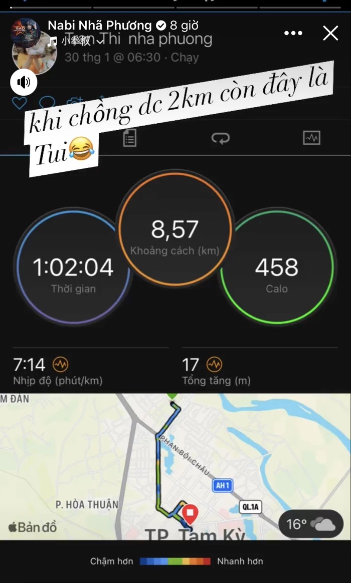 Nữ diễn viên hào hứng khoe thành tích 