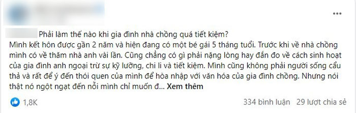 sống chung với gia đình chồng, sống chung với mẹ chồng, mẹ chồng tiết kiệm
