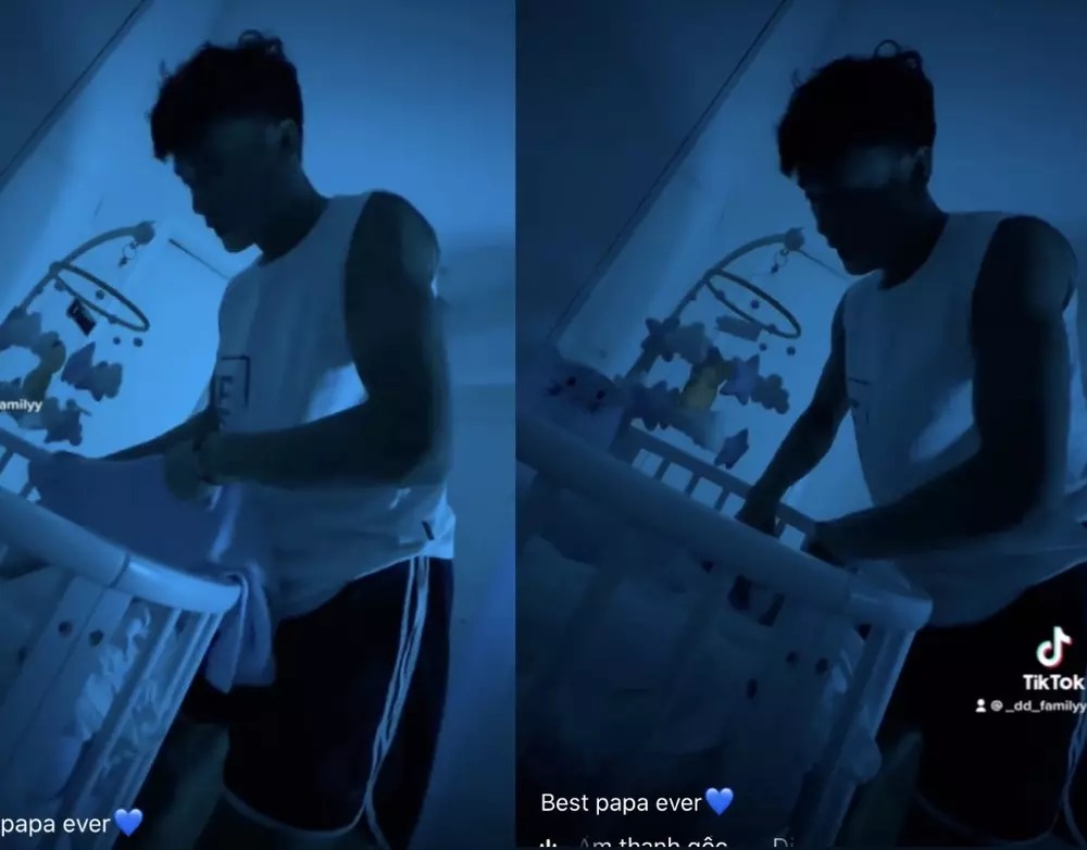 Khoảnh khắc Tiến Dũng nửa đêm mò dậy chăm con để vợ Tây nghỉ ngơi từng gây bão mạng xã hội.