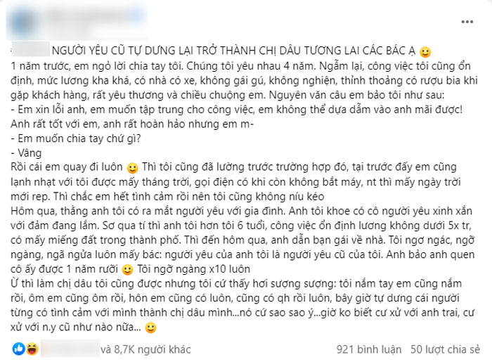 chị dâu, người yêu cũ, giới trẻ 