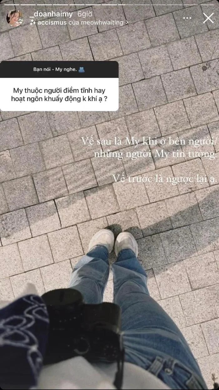 Story mới nhất của Doãn Hải My ở tài khoản cá nhân