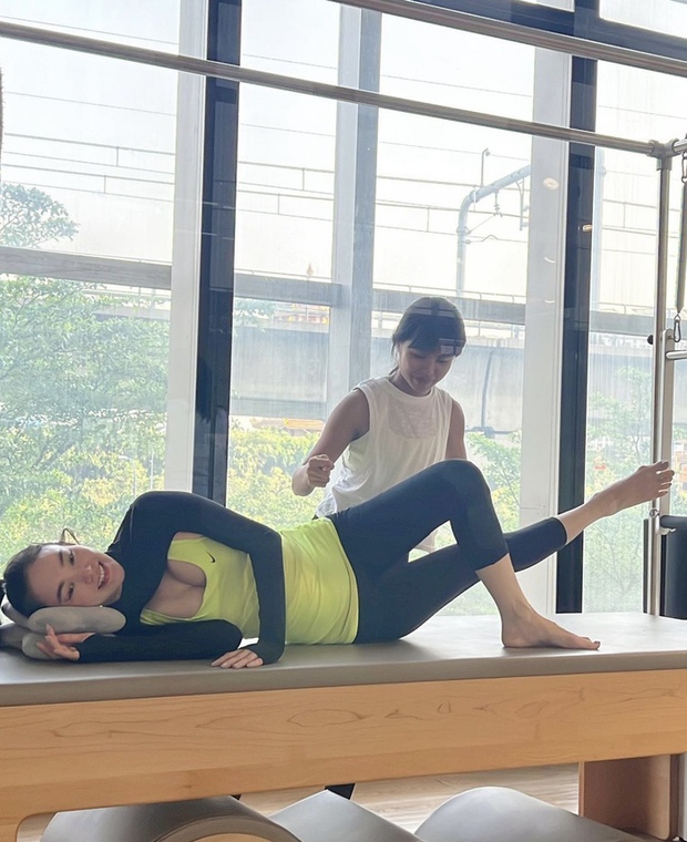 Minh Hằng chú ý tập luyện để có sức khoẻ tốt trong thời gian mang bầu