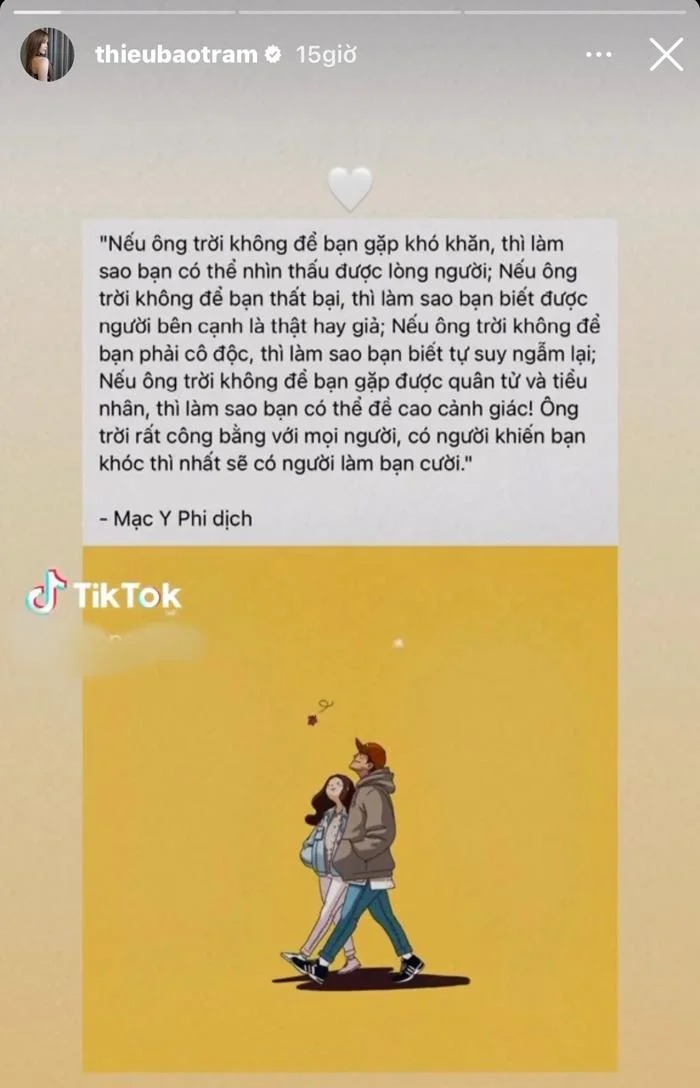 Chia sẻ của Thiều Bảo Trâm đã nhanh chóng thu hút sự quan tâm của công chúng.