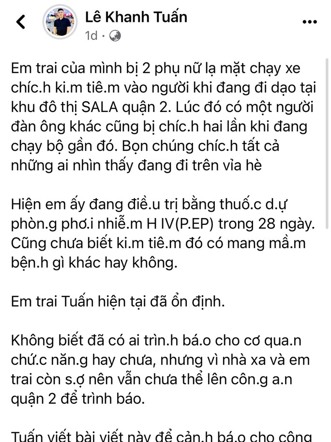 Nội dung được Facebooker Lê Khanh Tuấn chia sẻ trên mạng xã hội