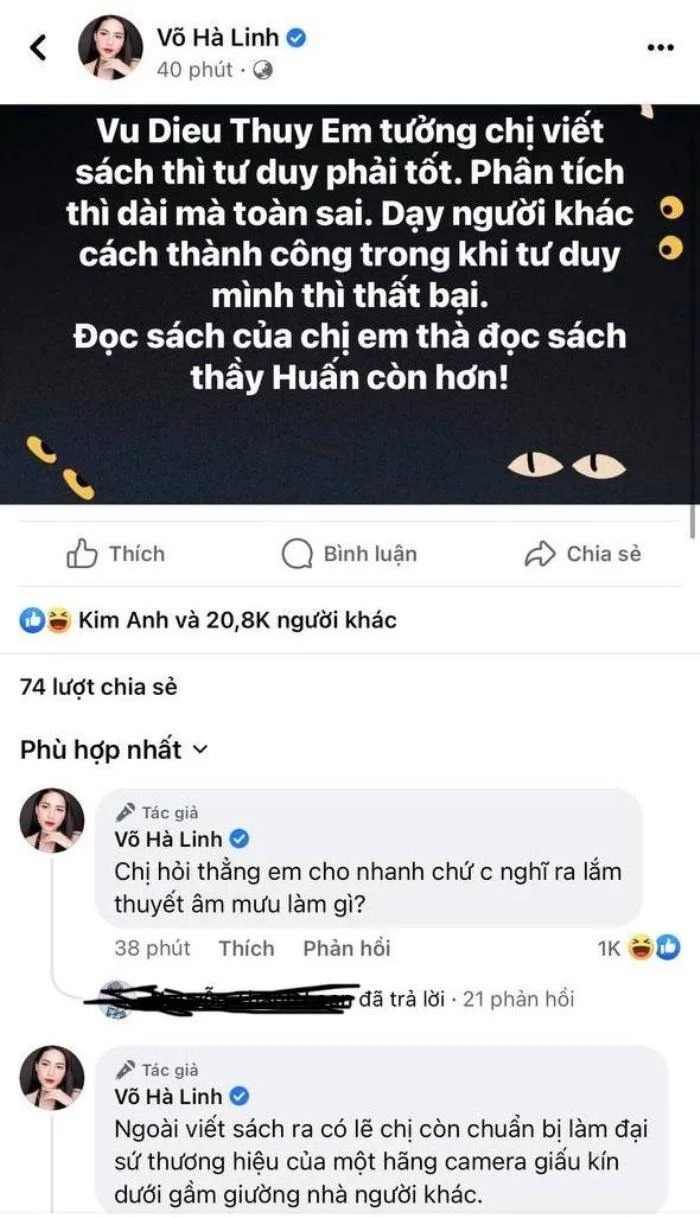 Hà Linh chỉ thẳng mặt Võ Diệu Thúy