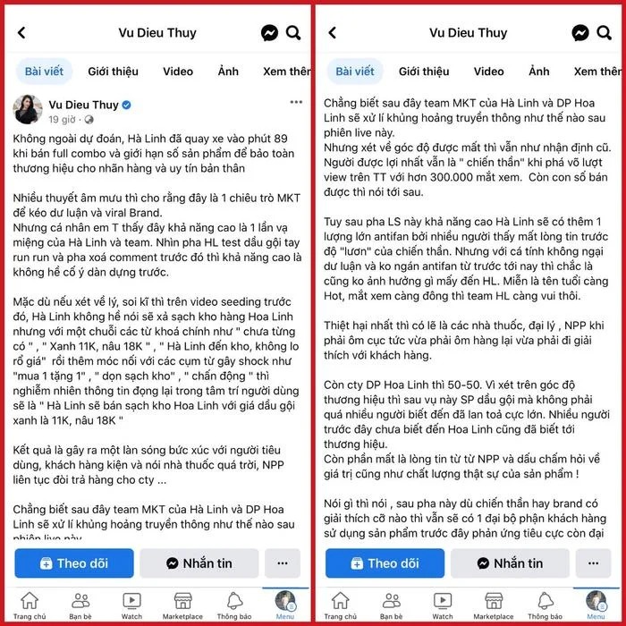 Nguồn cơn xuất phát từ bài viết trước đó của Diệu Thúy có chia sẻ quan điểm cá nhân nói Hà Linh 