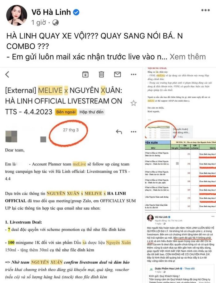 Hà Linh tung bằng chứng minh oan cho bản thân vụ lấp liếm bán phá giá