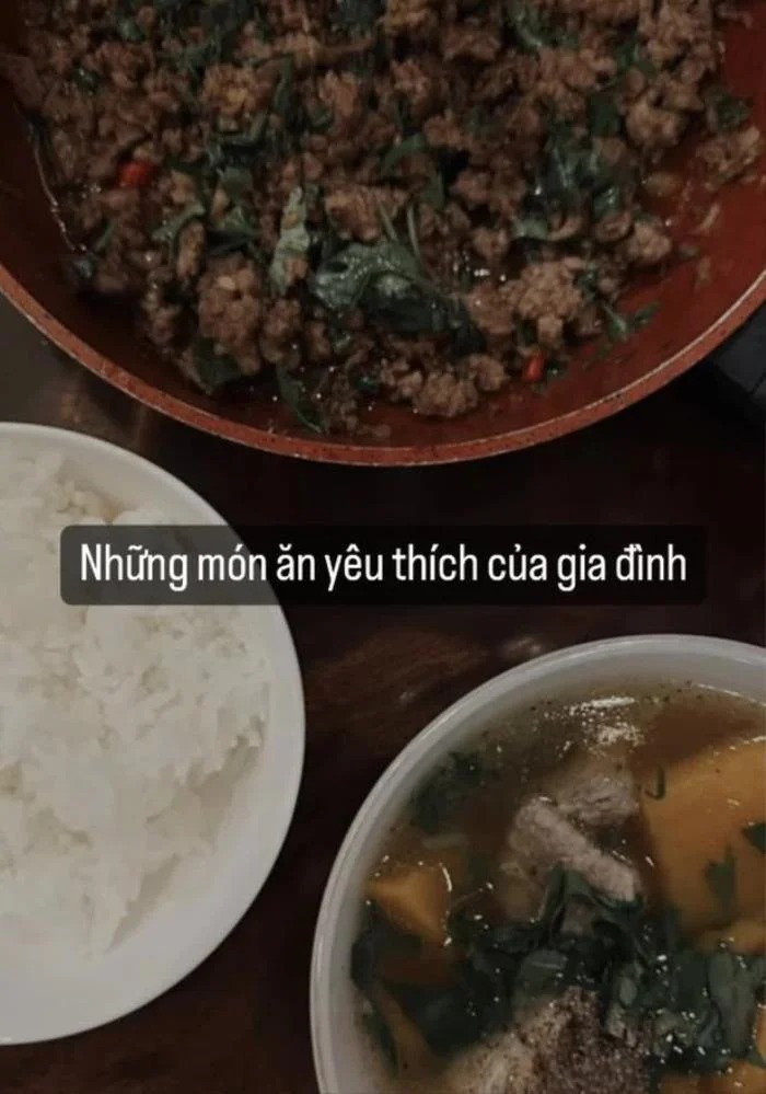 Trước đó, Châu Bùi từng ẩn ý bữa cơm gia đình