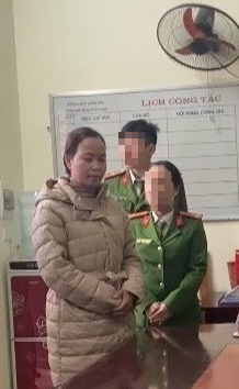 Bị can Trần Thị Hương tại cơ quan công an. Ảnh: Công an cung cấp