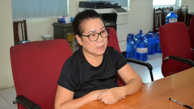 Bị can Nguyễn Thị Dung tại cơ quan công an