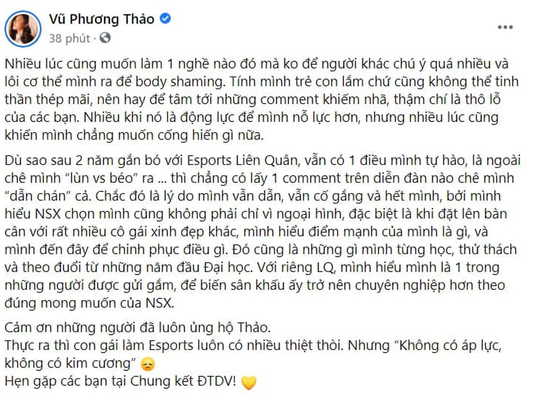 Theo Phương Thảo, cô bị người khác chú ý quá nhiều và lôi cơ thể của mình ra để body shaming.