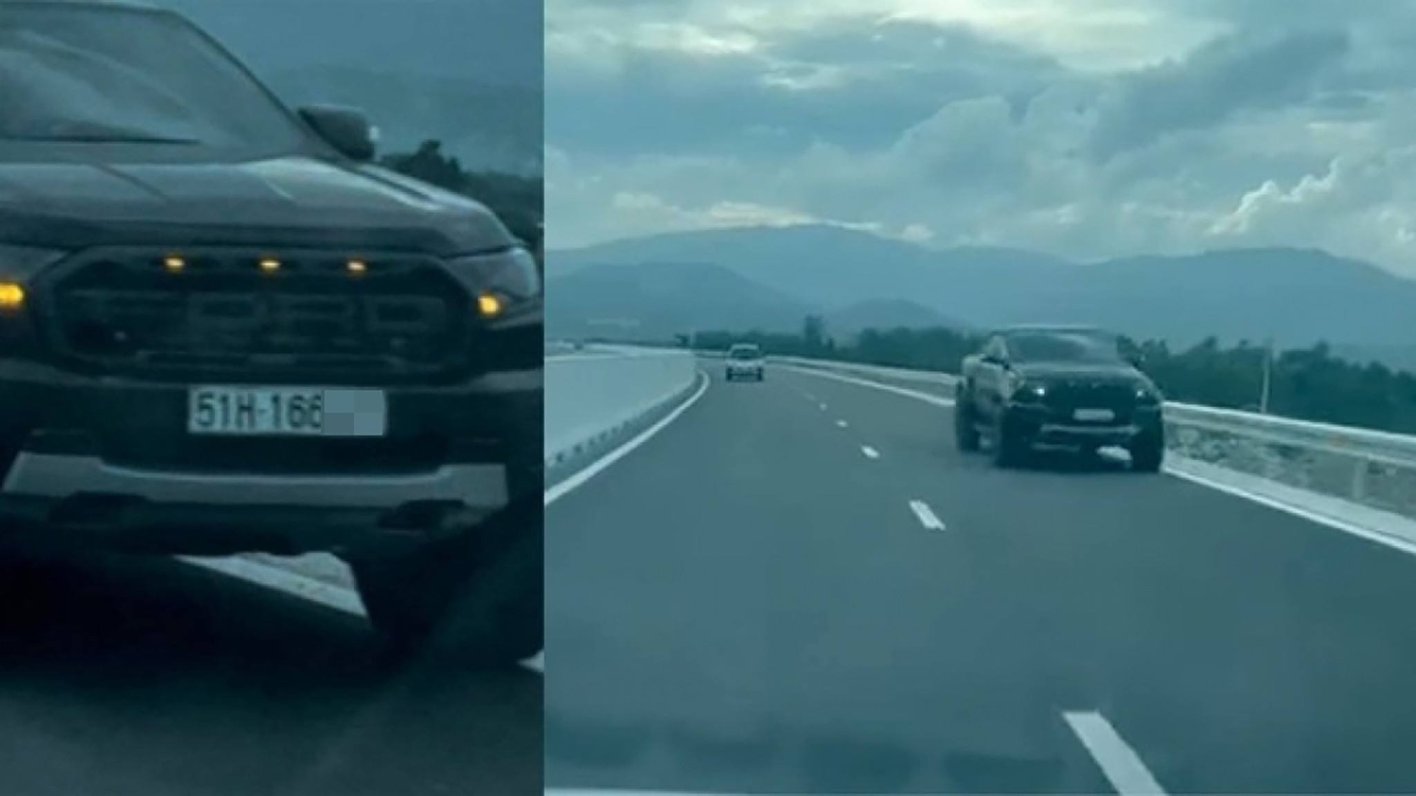 Hình ảnh ô tô đi ngược chiều trên cao tốc (Ảnh chụp màn hình)