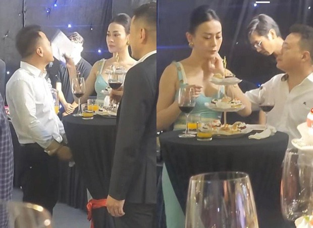 Shark Bình và Phương Oanh chăm sóc nhau tại một sự kiện