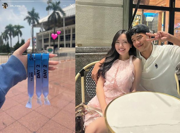 Mai Hà Trang - vợ của tiền đạo Hà Đức Chinh cũng tham dự concert, bằng chứng là cô nàng đã khoe vòng tay rồi đây này!