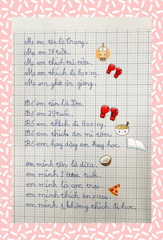 Hot mom Trang Lou đăng tải bài văn của con trai gây 