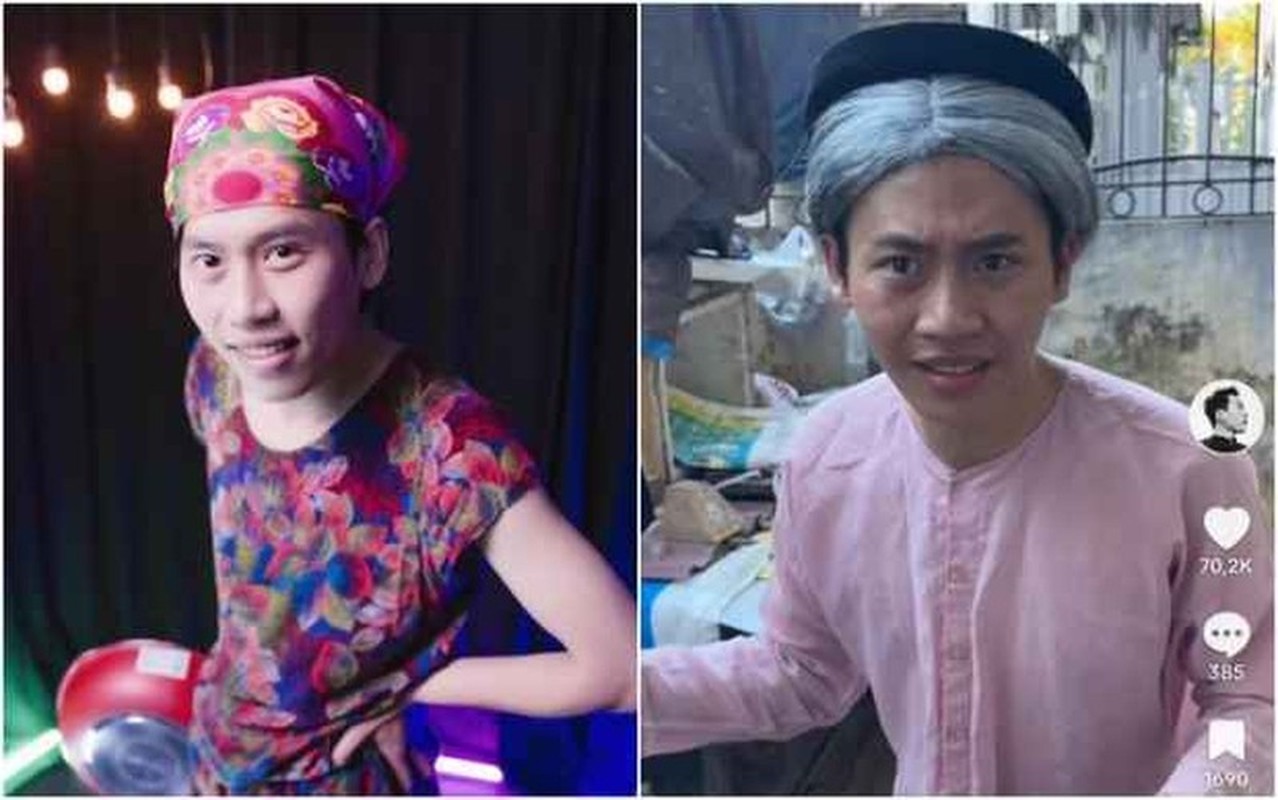 Thay vì tên gọi Phạm Vinh, chàng trai Hưng Yên thường được gọi với những biệt danh như: Cụ Phến, bà hàng xóm… Hình ảnh bà già mặc đồ ngủ , chiếc khăn mỏ quạ quấn trên đầu đã quá quen thuộc với những người theo dõi anh chàng.