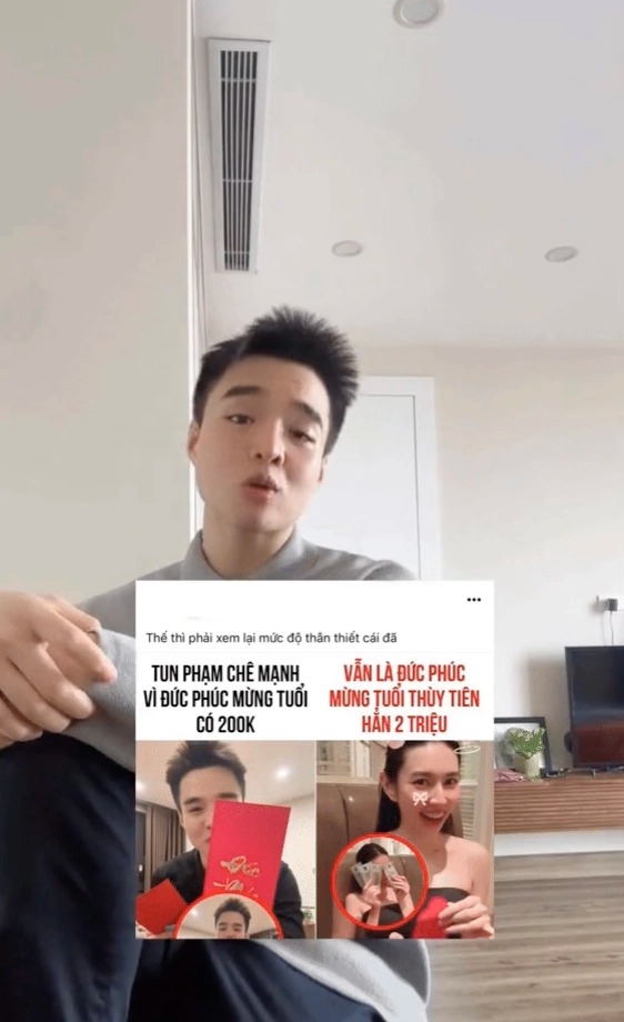 Mới đầu năm 2024, Tun Phạm đã liên tiếp vướng vào các lùm xùm. Đầu tiên là bị netizen nói thiếu tinh tế vì công khai bóc lì xì