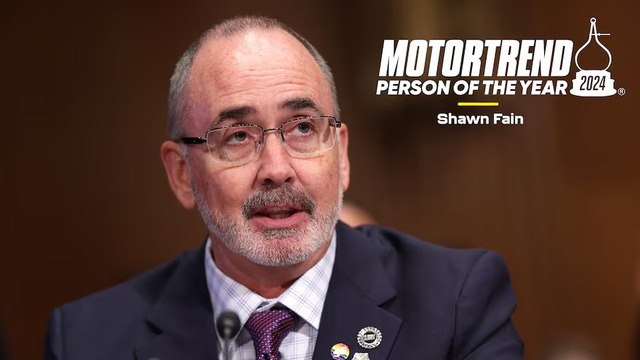Ông Shawn Fain, Chủ tịch Nghiệp đoàn công nhân ngành ô tô Mỹ (UAW), là người được vinh danh số 1 trong Top 50 người có ảnh hưởng nhất trong ngành công nghiệp ô tô thế giới năm 2024. Ảnh: MotorTrend