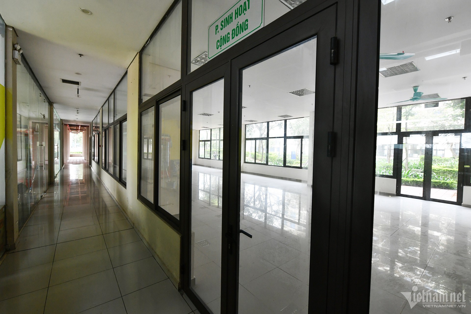 Hiện phòng sinh hoạt cộng đồng chưa hoạt động do lượng người ở còn thưa vắng. 