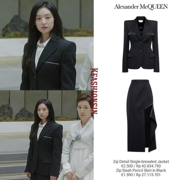 Cũng với kiểu dáng casua, basic nhưng không kém phần tôn lên vóc dáng của Kim Ji Won, set đồ từ Alexander McQUEEN có giá 