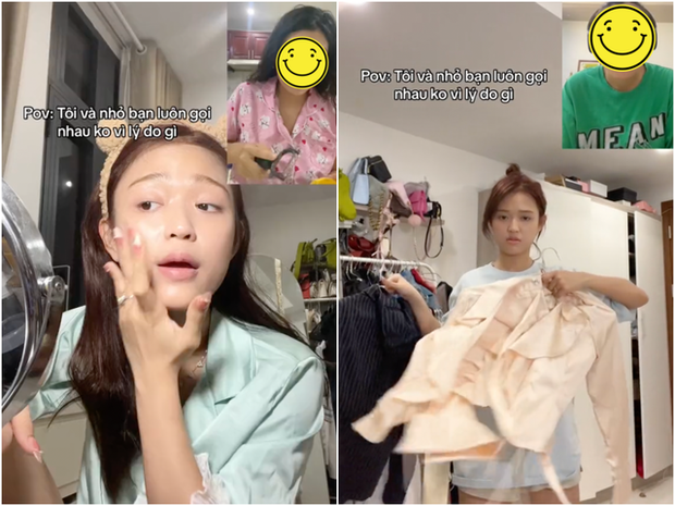 Những khoảnh khắc mặt mộc của Mai Hà Hoàng Yến (sinh năm 2002) được hé lộ khi cô nàng video call với người bạn thân.