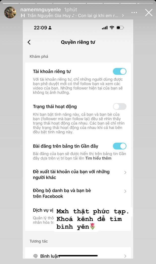 Nam Em thông báo tạm thời khoá kênh TikTok vì cho rằng mạng xã hội phức tạp