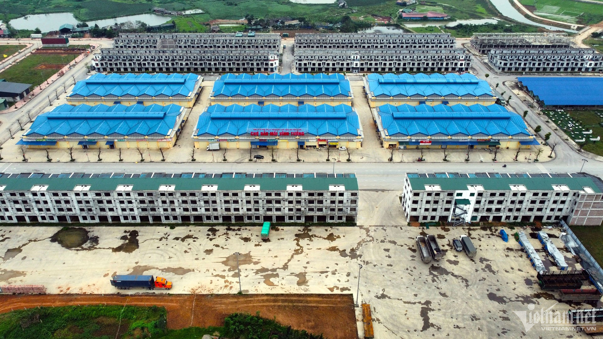 Toàn cảnh dự án chợ đầu mối Vĩnh Tường. Ảnh: V.Hậu 