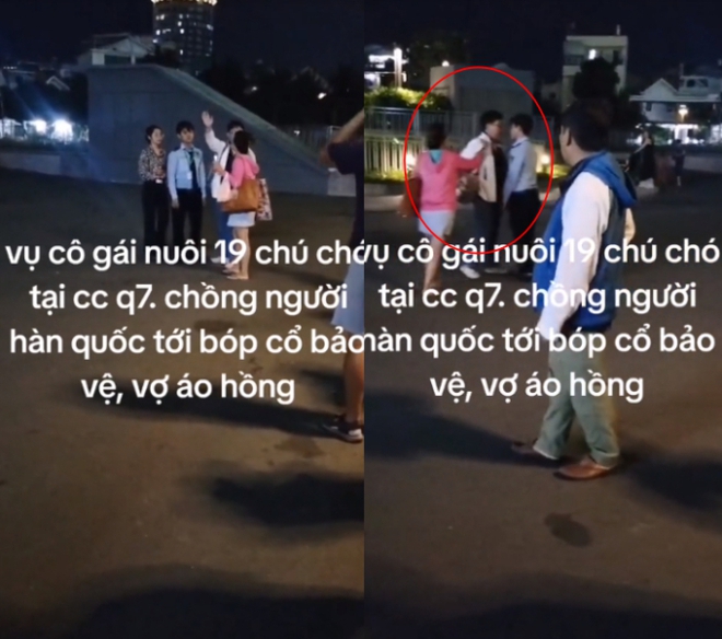 Trước đó, 2 vợ chồng cũng đã lớn tiếng nạt nộ, túm cổ áo bảo vệ chung cư