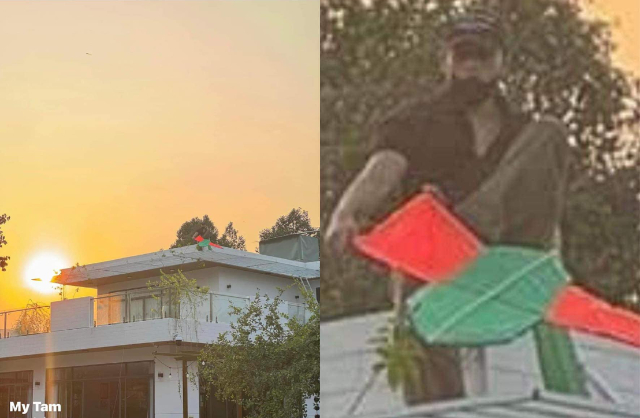 Vào ngày 2/4, netizen soi ra 1 nhân vật người đàn ông mặc trang phục màu đen thả diều ở biệt thự của cô là Mai Tài Phến