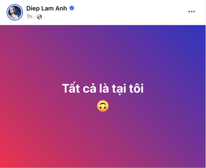 Diệp Lâm Anh nhận lỗi về mình