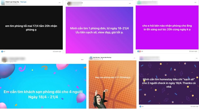 Rất nhiều người tìm kiếm phòng khách sạn, homestay sát ngày nghỉ lễ Giỗ Tổ Hùng Vương (Ảnh chụp màn hình)