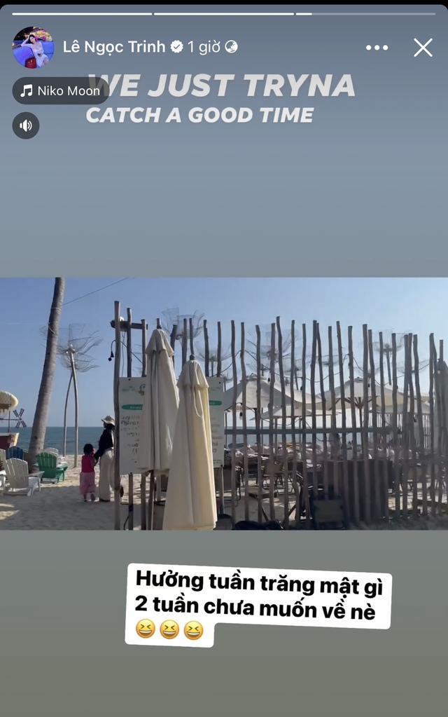 Nữ diễn viên sinh năm 1996 còn cho biết cả hai đang đi hưởng tuần trăng mật