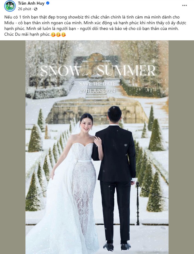 Trần Anh Huy xúc động khi người bạn thân thiết tìm được hạnh phúc của riêng mình