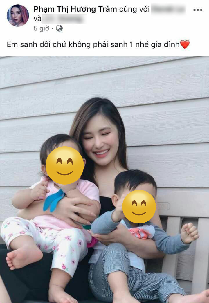 Bức hình Hương Tràm bên hai đứa trẻ từng gây bão cộng đồng mạng