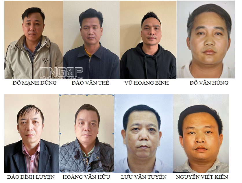 Các đối tượng bị khởi tố. Ảnh: Cổng thông tin điện tử tỉnh Thái Nguyên