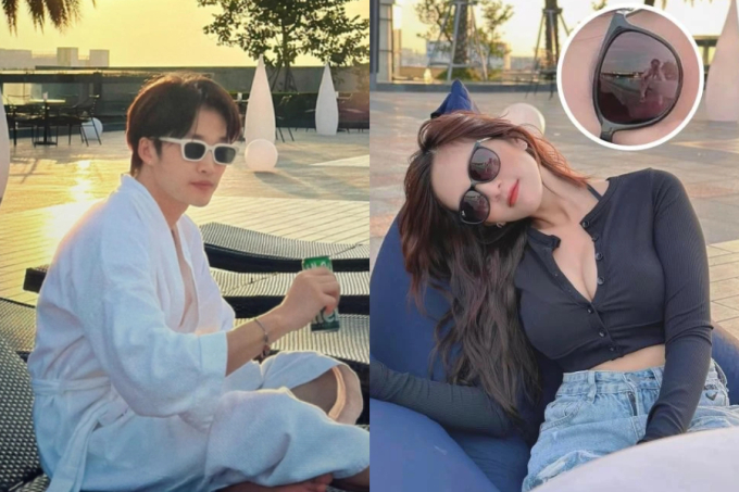 Trước đó, cả hai cũng bị soi đi du lịch chung. Dù tránh né đăng ảnh cùng thời điểm nhưng netizen nhanh chóng phát hiện điểm đáng ngờ trong chiếc kính mắt của Ngọc Huyền