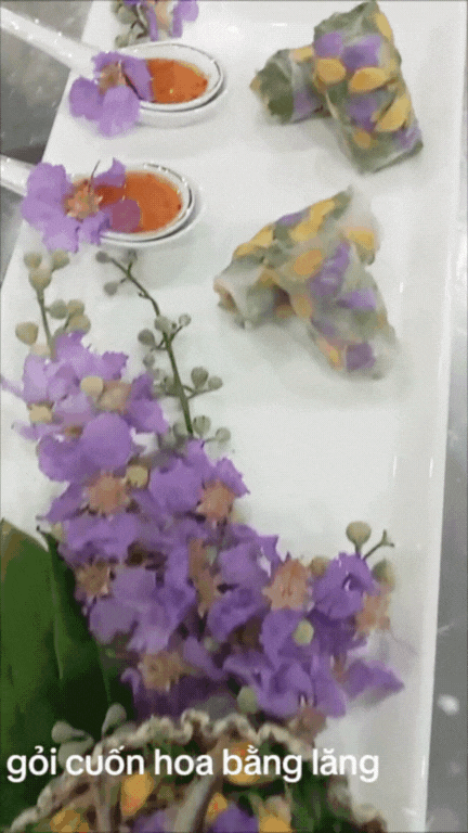 Món gỏi cuốn cá linh hoa bằng lăng là món ăn được nhiều người ưa thích ở miền Tây. Nguồn: Mãi Thơm Cần Thơ.