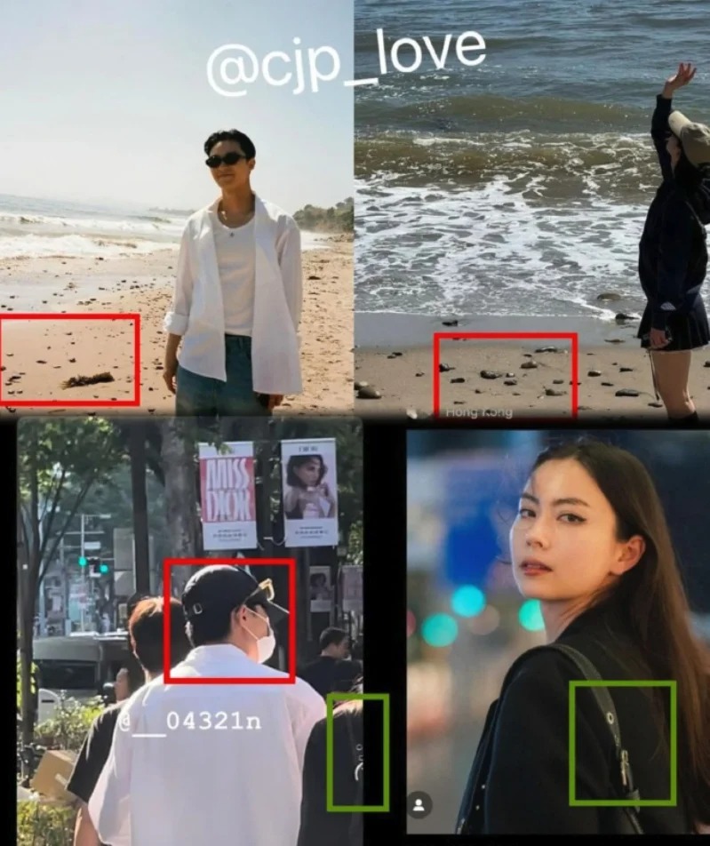 Dân mạng còn soi ra phần vai của cô gái còn vô tình lọt vào khung hình mà Park Seo Joon đăng tải