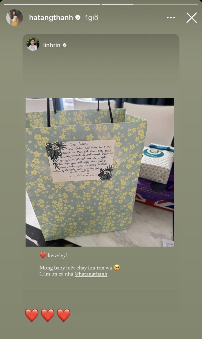 Tăng Thanh Hà gửi tặng quà cho cháu gái, tương tác thân thiết với em dâu Linh Rin 