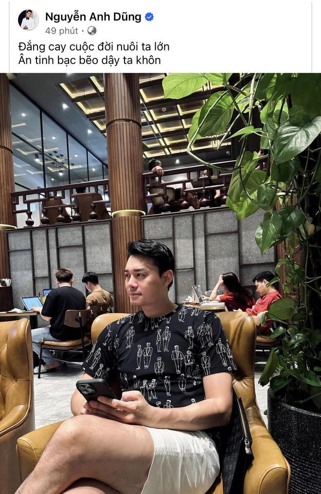 Anh Dũng đăng tải dòng trạng thái ẩn ý trên trang cá nhân