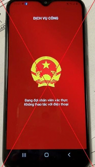 Phần mềm Dịch vụ công giả mạo - Ảnh: Công an Hà Nội