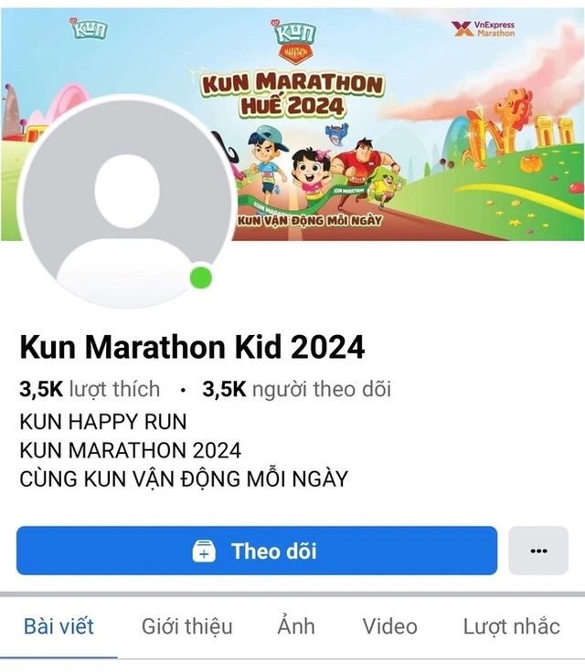 Fanpage cuộc thi “Kun Marathon - 2024” mà Chi đã sập bẫy lừa đảo
