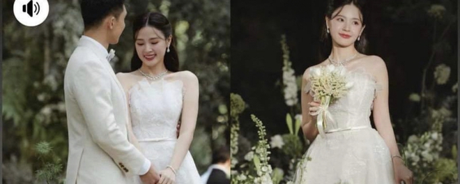 Midu diện chiếc váy cưới trắng tinh, xuất hiện như công chúa khi tiến vào lễ đường