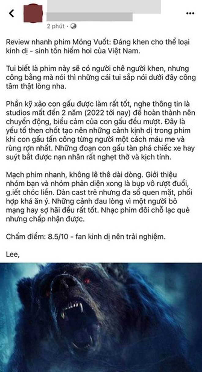 Nhiều khán giả dành lời khen cho Móng Vuốt