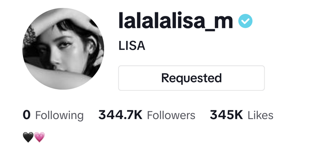 Lisa không quên để icon tượng trưng cho BLACKPINK ở phần mô tả kênh TikTok