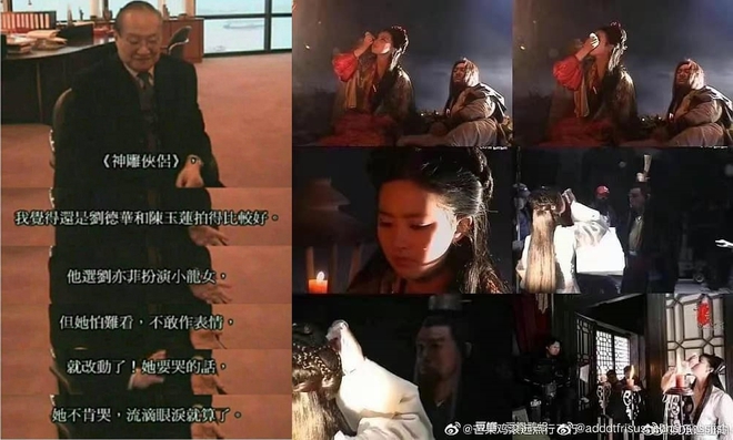 Nhà văn Kim Dung chê Lưu Diệc Phi diễn kém, phải dùng thuốc nhỏ mắt trong cảnh khóc.