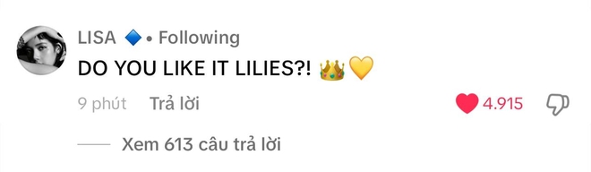 Lời nhắn của Lisa đến cộng đồng fandom Lilies