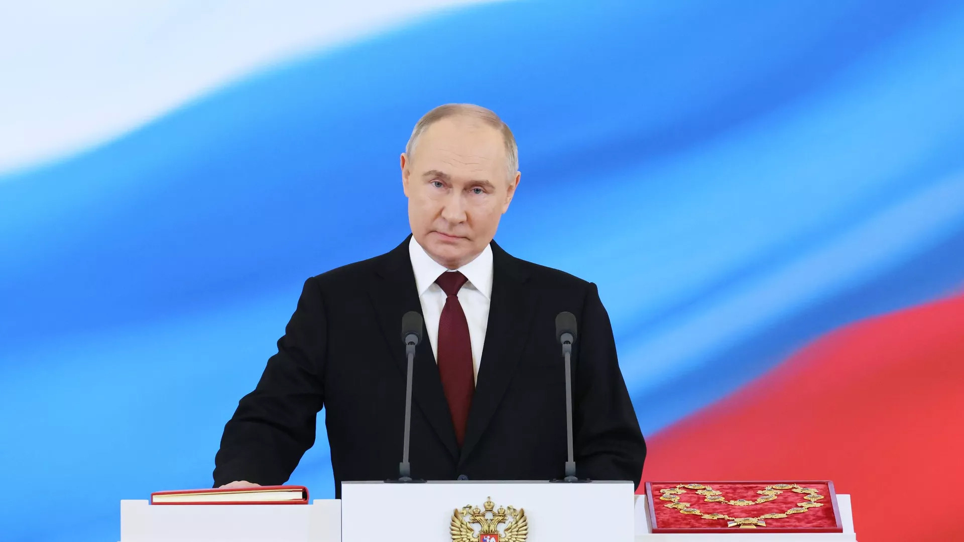 Tổng thống Nga Vladimir Putin tuyên thệ nhậm chức hồi tháng 3/2024. Ảnh: Sputnik