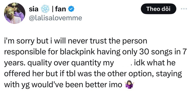 Ý kiến cho rằng Rosé ở lại YG sẽ tốt hơn việc gia nhập công ty của Teddy